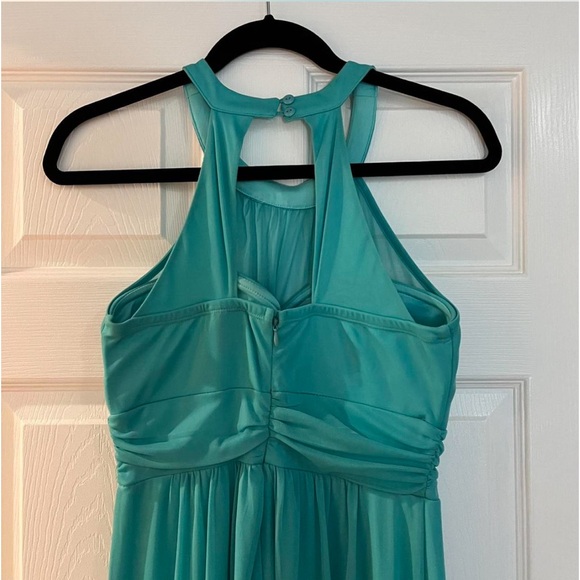 Floor length aqua evening dress - Picture 3 of 4